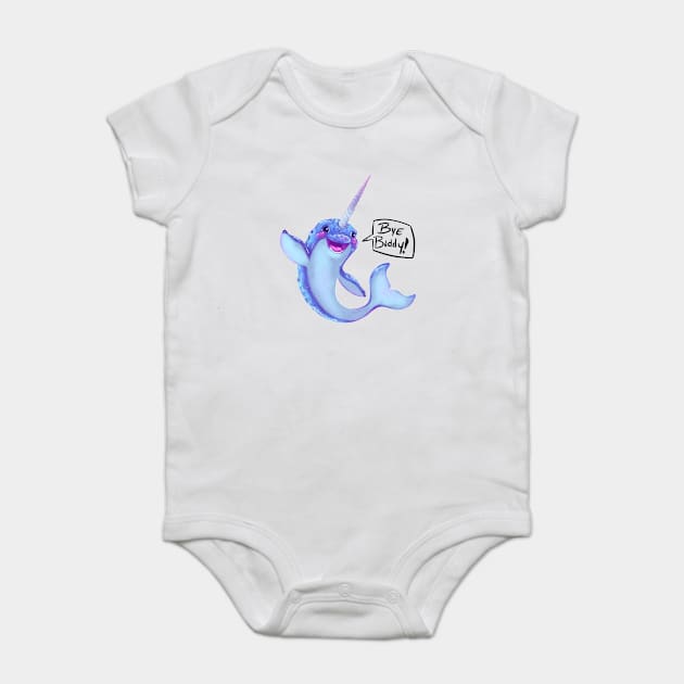 Narwhal  - Bye Buddy Baby Bodysuit by AnnieMcBeth